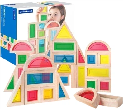 Набор стандартных блоков Guidecraft Block Play Большая радуга 30 шт (G3016) (716243030161)