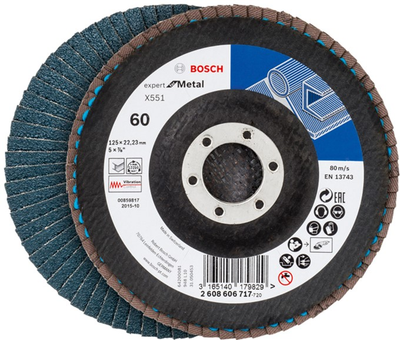 Пелюстковий шліфкруг Bosch X551 Expert for Metal 125 мм K60 (2608606717)