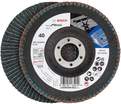 Пелюстковий шліфкруг Bosch X571 Best for Metal 125 мм K40 (2608606922)