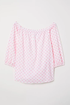 Блуза H&M 40 бело розовый 24126560488