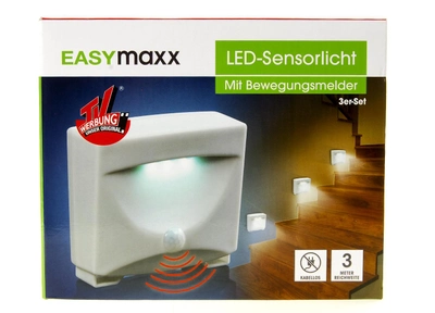 Настінний LED-світильник з датчиком руху (3 шт.) Easymaxx Білий R3-600005