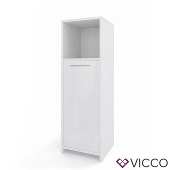 Шкаф для ванной Vicco Kiko, пенал 30x95, белый глянец