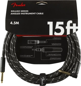 Инструментальный кабель Fender Cable Deluxe Series 15 ft 4.5 м Angled Black Tweed (228453)
