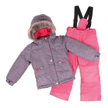Зимовий термокомплект Peluche&Tartine F18M62EF-Stone_Fraisinette сіро-кораловий 124 - 132 см (F18M62EF-Stone_Fraisinette-7)