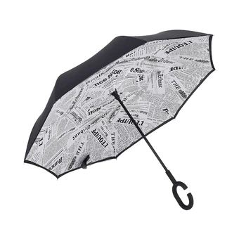 Зонт Up-Brella женский наоборот обратного сложения умный зонт (смарт зонт) Journal white