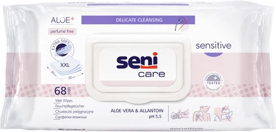 Вологі серветки для догляду за шкірою Seni Care Sensitive 68 шт (5900516422448)