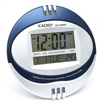 Часы электронные настольные овальные с будильником Kadio KD-3806N Серебристый