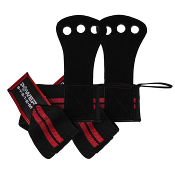 Накладки гимнастические Power System Crossfit Grip PS-3330 Black/Red (Пара)