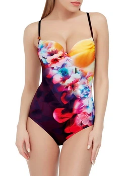 Купальник слитный Marc & Andre L1809-761 40С Марсала + Фиолетовый + Бордовый