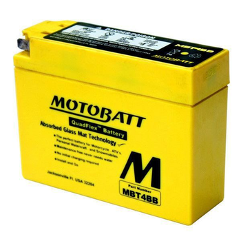 Мото акумулятор Motobatt MBT4BB 5 Аһ, 40 А, (-/+), 113x38x87 мм