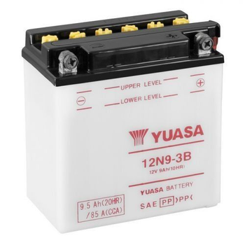 Мото аккумулятор YUASA 12N9-3B 9,5 Аh, 85 А, (-/+), 135х75х139 мм