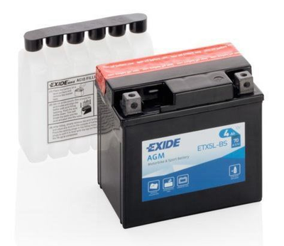 Мото аккумулятор EXIDE ETX5L-BS / YTX5L-BS 4 Аh, 70 А, (-/+), 113х70х105 мм