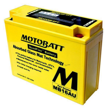 Мото акумулятор Motobatt MB16AU 20,5 Аһ, 230 А, (-/+), 207x72x164 мм