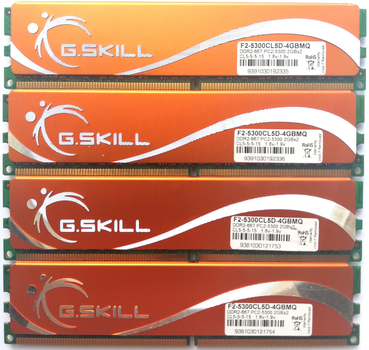 Комплект игровой оперативной памяти G.Skill DDR2 8Gb (4*2Gb) 667MHz PC2 5300U CL5 (F2-5300CL5D-4GBMQ) Б/У
