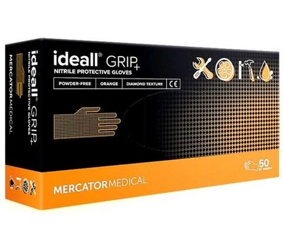 Рукавички господарські Mercator Medical Ideall Grip+ нітрилові M 50 шт.