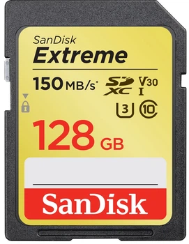 Карта памяти SanDisk 128GB SDXC C10 UHS-I U3 R150/W70MB/s Extreme (SDSDXV5-128G-GNCIN)
