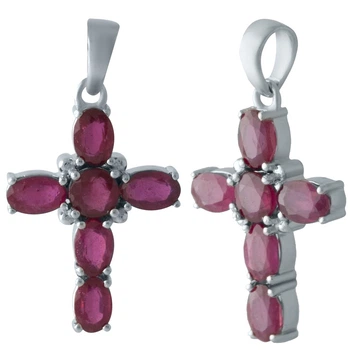 Серебряный крестик с рубином 4.35ct (2013099)