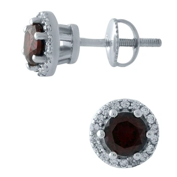 Серебряные серьги с натуральным гранатом 1.767ct (1966679)