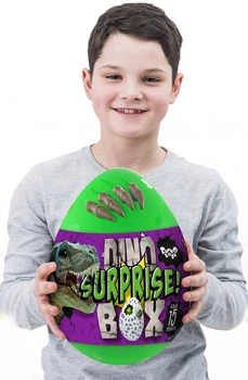 Детский игровой набор для творчества Яйцо Динозавра DINO SURPRISE BOX 30 см 15 сюрпризов Зелёно-фиолетовый (ДТ-ОО-09268)