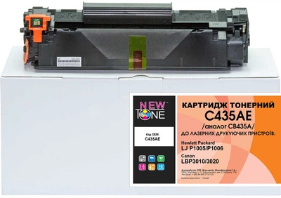 Картридж NewTone для HP LJ P1005/P1006, Canon 712 аналог CB435A Black (C435AE)