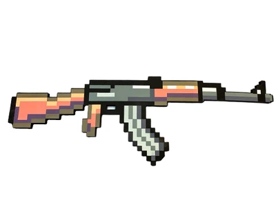 Пиксельный Автомат Калашникова AK-47 Майнкрафт CS GO Minecraft MGuns 88 см