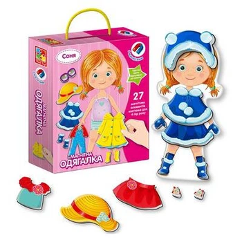 Магнитная игра одевашка "Соня", 34 элемента одежды Vladi Toys 22х18х5 см 000268537