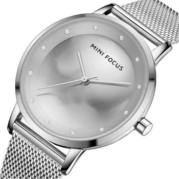 Часы женские Mini Focus 0332L сетчатый ремень Silver