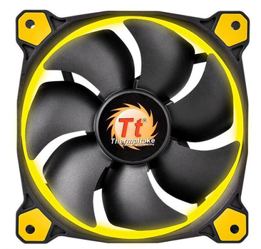 Вентилятор Thermaltake Riing 12 LED Yellow (CL-F038-PL12YL-A), 120х120х25 мм, 3pin, чорний