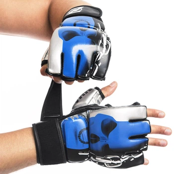 Перчатки для смешанных единоборств Zelart 1319 размер M Blue-Black
