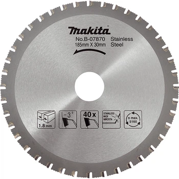 Пильный диск Specialized Makita B-07870 (185x30 мм, 40 зубьев) по нержавеющей стали (7419)