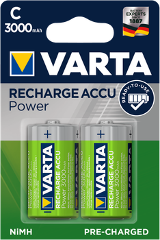 Akumulatorki Varta Recharge Accu Power C 3000 mAh BLI 2 Ni-MH (56714101402) (4008496550739)