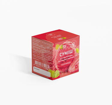 Смесь для протеинового мороженого без сахара Solosvit Солосвіт со вкусом Клубника, 90 г(2478-2)