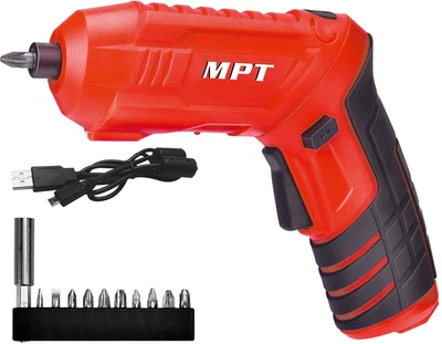 Электроотвертка аккумуляторная MPT поворотная + насадки 10 шт (MCSD4006.1)