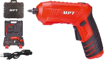 Электроотвертка аккумуляторная MPT поворотная + 47 предметов (MCSD4006.3)