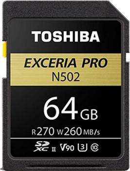 Карта памяти Toshiba SD-Card 64GB EXCERIA PRO N502 UHS-II U3 (THN-N502G0640E6)