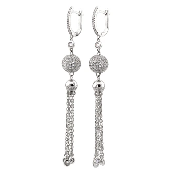 Серебряные серьги с фианитами C12575 Діамант