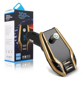 Автомобильный модулятор трансмиттер SpartakX8 Plus золотой (120681310SM)