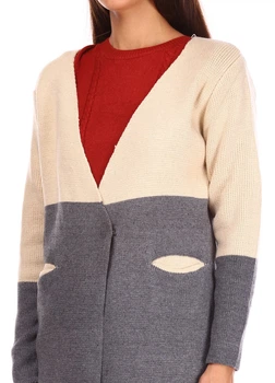 Кардиган LadiesFashion 80008 з кишенями з боків (Кава з молоком M/L)