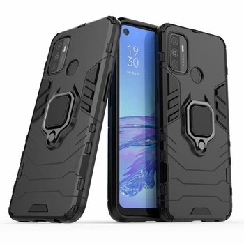 Чехол Iron Ring для OPPO A53 бампер противоударный с подставкой Black