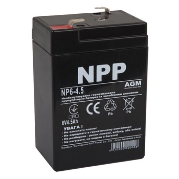 Аккумуляторная батарея NPP 6V 4.5AH (NP6-4.5) AGM