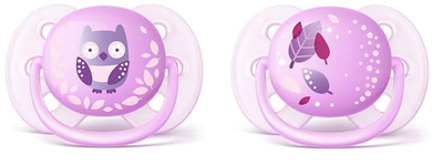 Пустушка для дівчаток Avent Ultra Soft Ортодонтична 2 шт 0+ SCF227/20