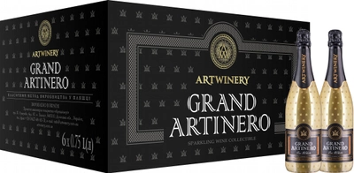 Упаковка вина игристого GRAND ARTINERO белое полусладкое 0.75 л 10-13.5% 6 бутылок (4820176061843G)