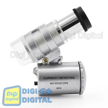 Карманный микроскоп MG 9882 60x кратность с LED и ультрафиолетовой подсветкой