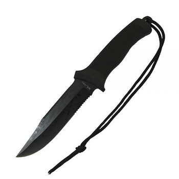 Нож MIL-TEC KAMPFMESSER MIT GUMMIGRIFF Black (15358002)
