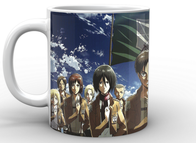 Кружка белая Атака Титанов Attack on Titan photo керамика, белого цвета 330мл.