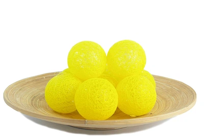 Гірлянди декоративні Cotton Balls 10led, діам 6см, довжина 180см на батарейках АА Жовтий