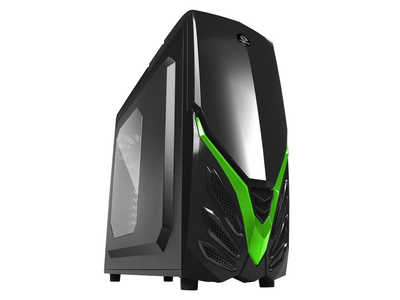 Корпус Raidmax Viper II AO7WBG Black/Green, без БП, ATX / Micro ATX / Mini ITX, 3.5mm х 2, USB2.0 x 1, USB3.0 x 1, 5.25' x 3, 3.5' x 3, 0.5mm