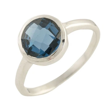 Срібна каблучка з топазом Лондон Блю 1.807ct, вага виробу 2,92 гр (0567839)