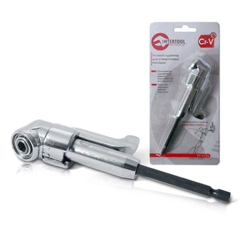 Угловой адаптер для отверточных насадок 1/4" INTERTOOL VT-0106