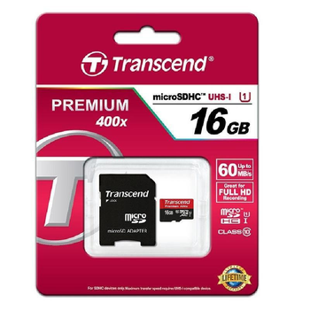 Карта памяти Transcend microSDHC 16GB Class 10 + SD adapter Без бренда